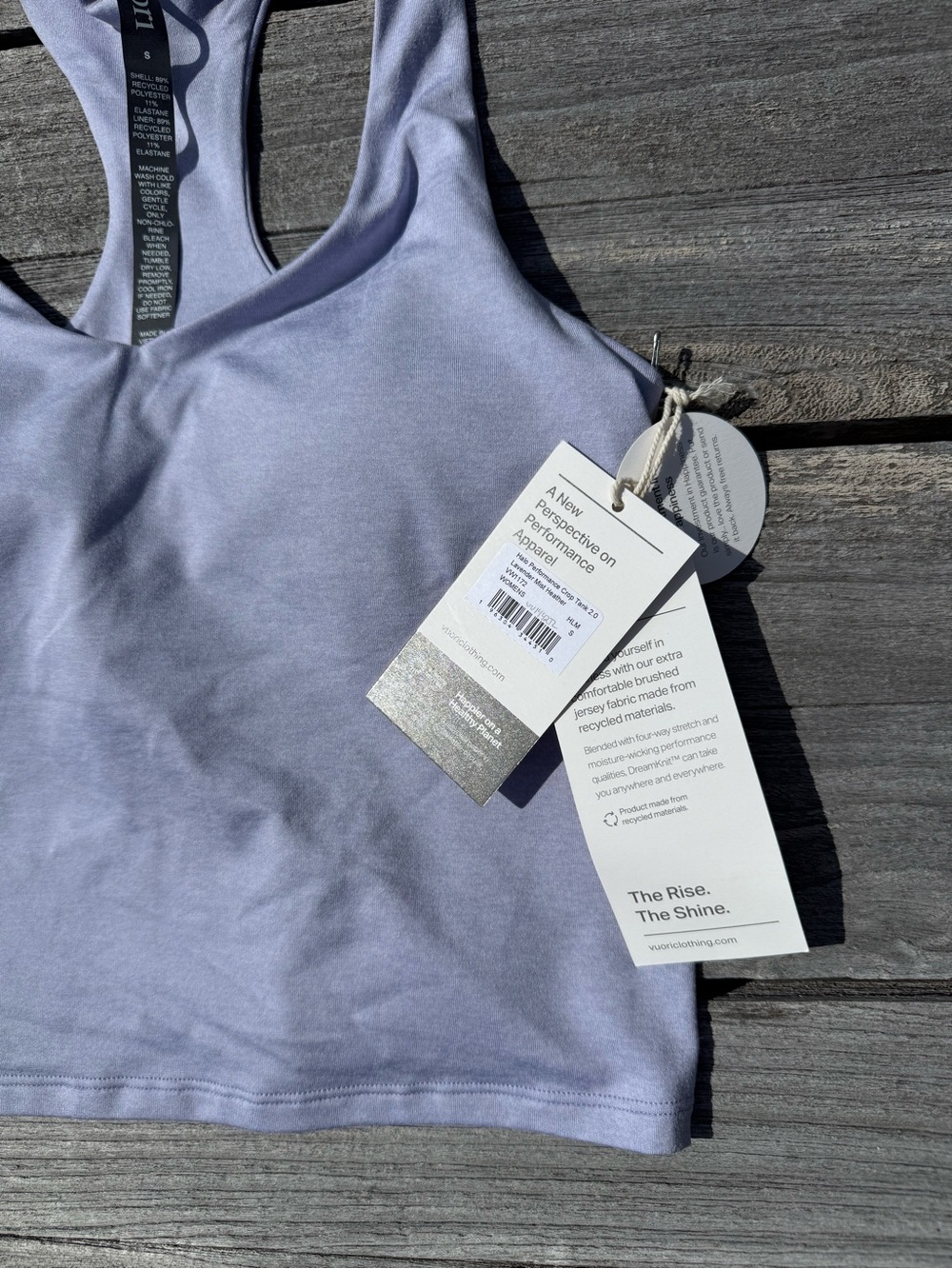 Vuori Halo Performance Crop Lavender Mist Heather Size SMALL NWT DreamKnit Tank - Picture 3 of 7